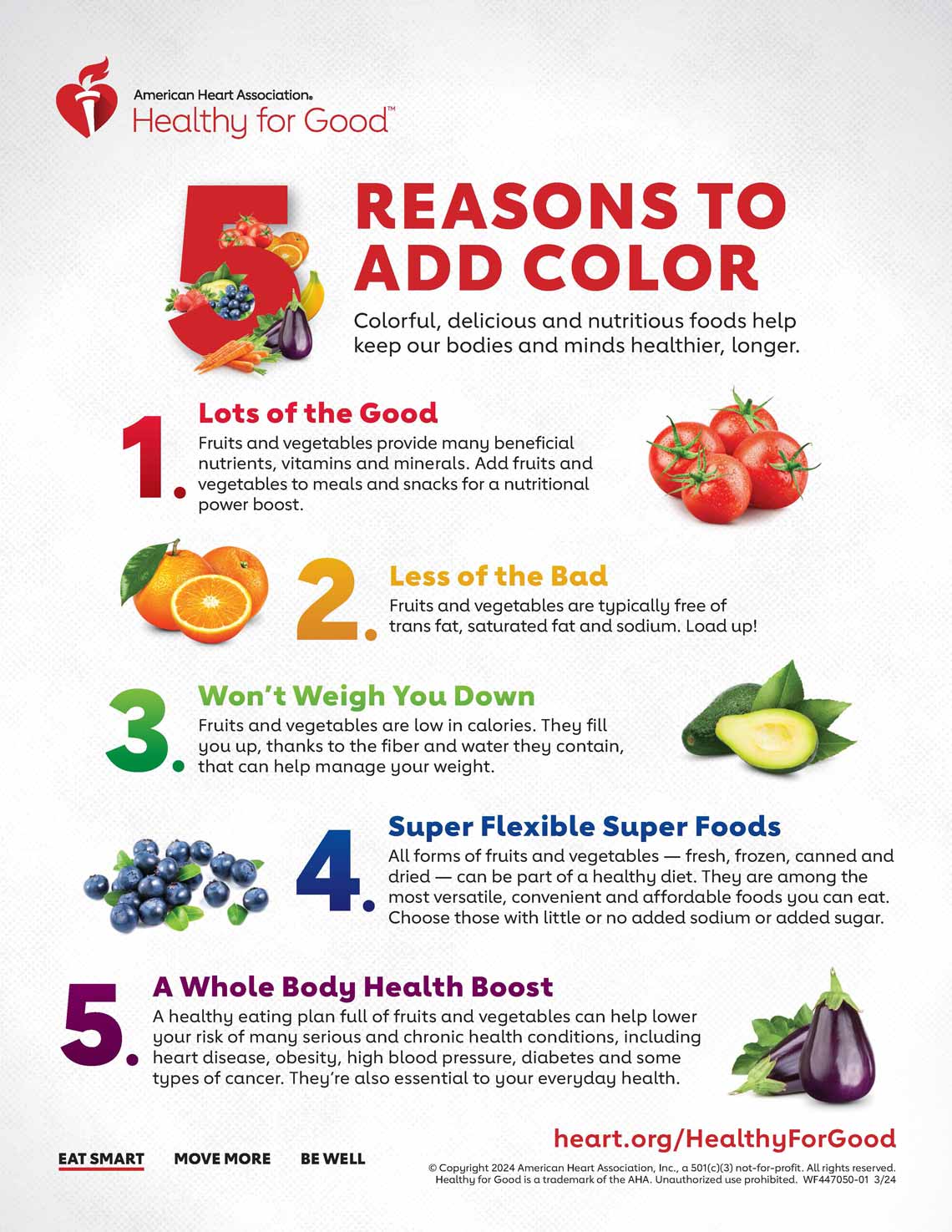 Infografía 5 Reasons to Eat More Color Go Red for Women