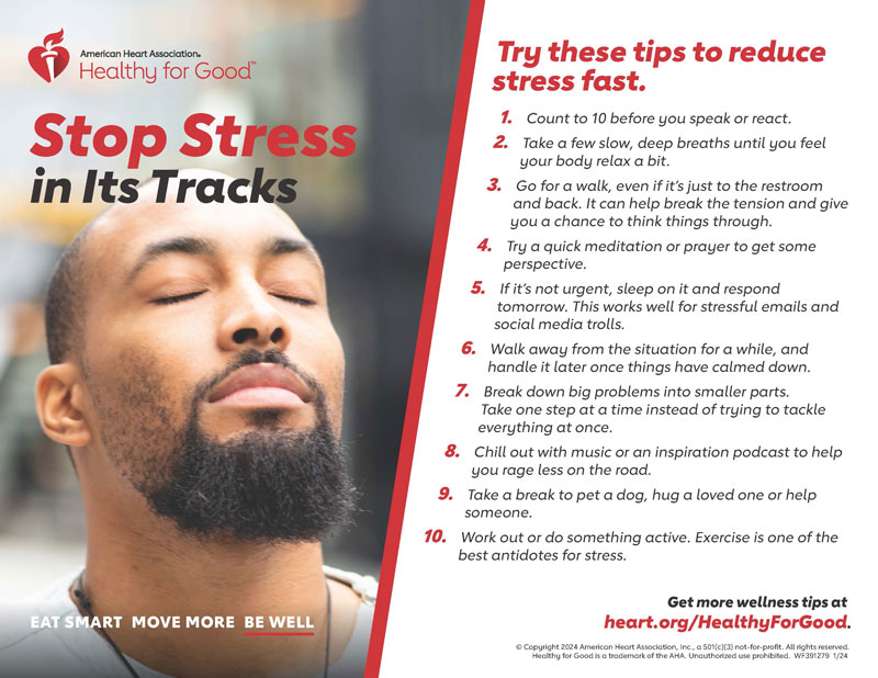 Infografía sobre cómo detener el estrés
