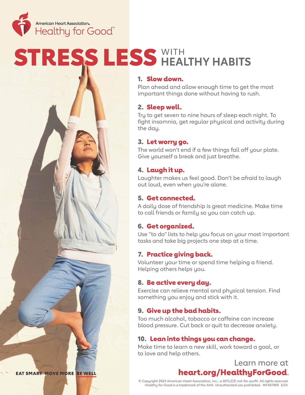 Infografía de Luchar contra el estrés con hábitos saludables