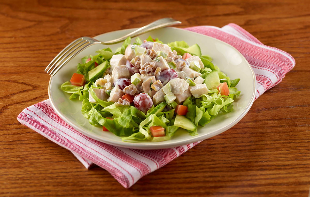 Apple and Walnut Chicken Salad with Green Salad