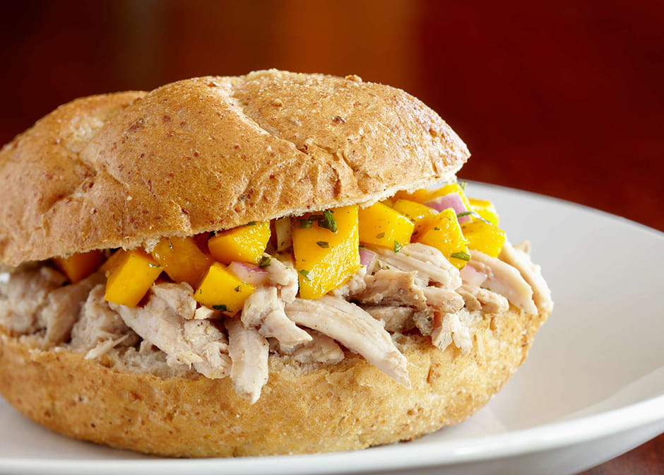 Jerk Pork Sandwiches with Mango Sauce