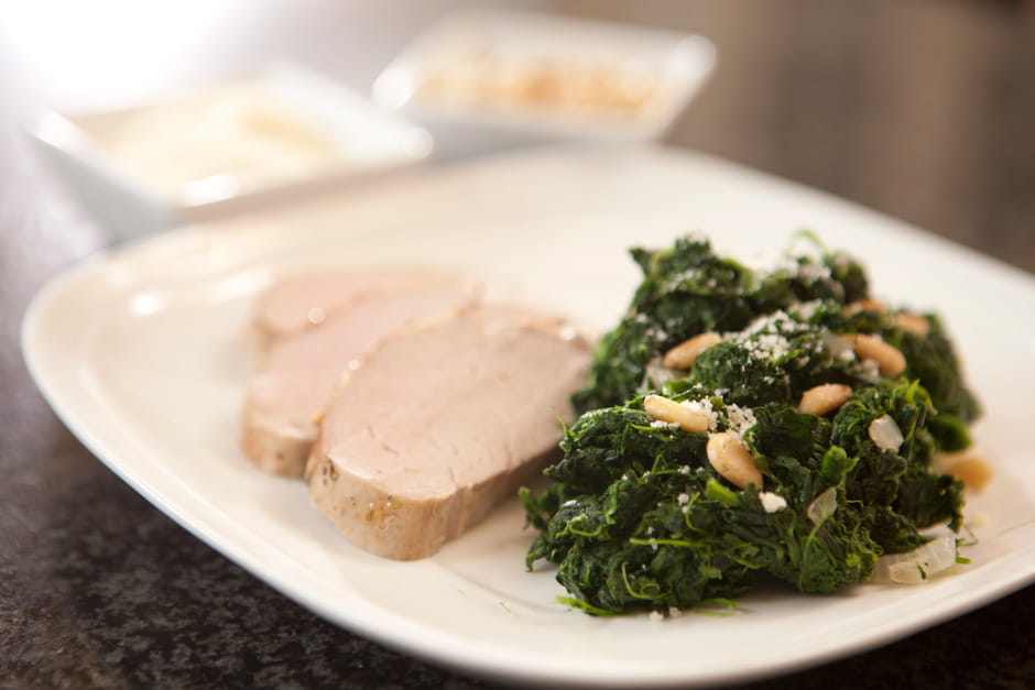 Pork Tenderloin and Spinach with Parmesan | Go Red for Women