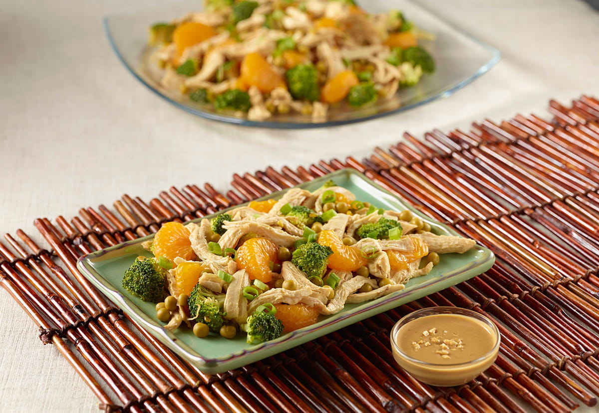 Thai Chicken Broccoli Salad with Peanut Dressing