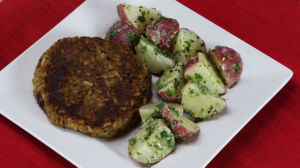 Black Bean Burgers with Mustard Potato Salad