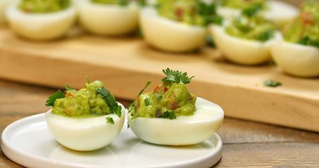 guacamole and deviled eggs