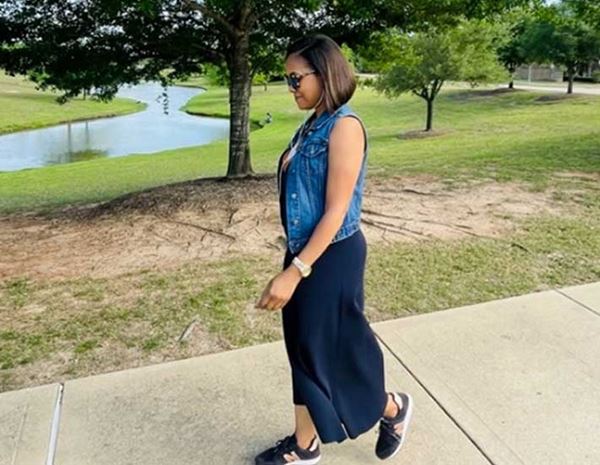 Real Women Class 2023 Shemellar Davis walking in the park
