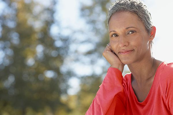 mature woman portrait outdoors