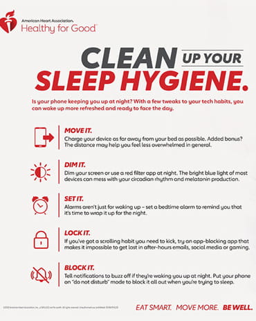 Clean up your sleep hygiene infographic