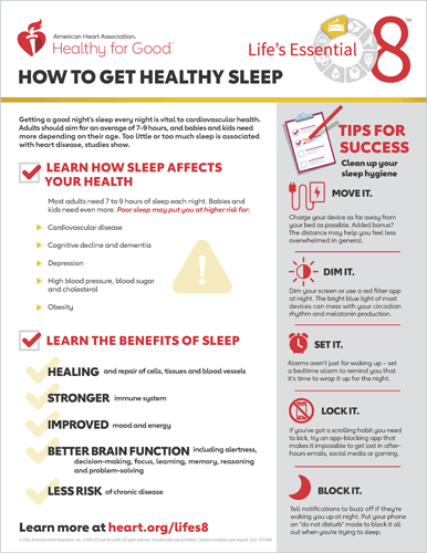 How to get Healthy Sleep Fact Sheet