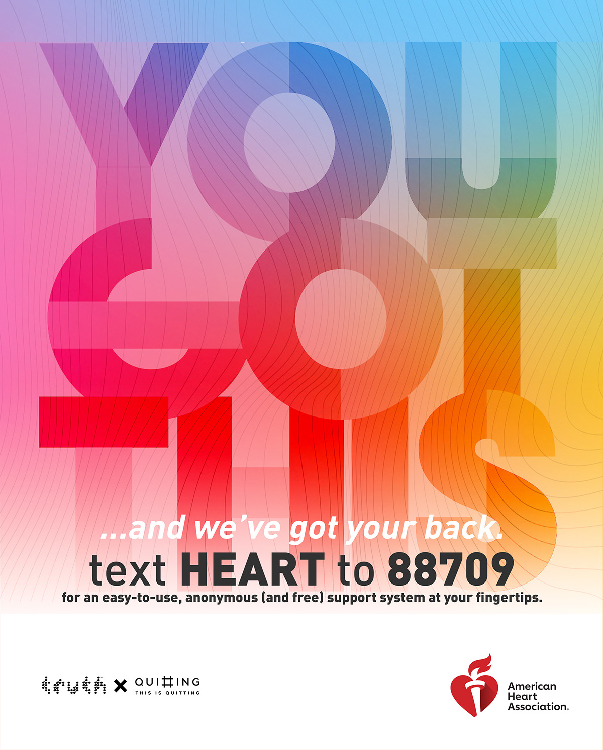 you got this. text HEART to 88709 for an easy-to-use and free anonymous support system at your fingertips