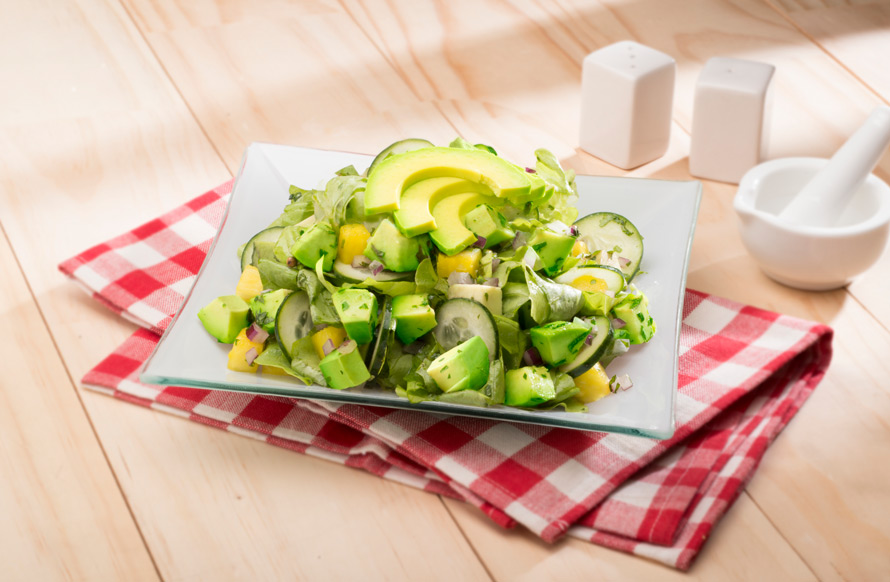 Avocados From Mexico Pineapple, Cucumber, Avocado Salad with Cilantro Dressing is an American Heart Association Heart-Check Certified recipe.