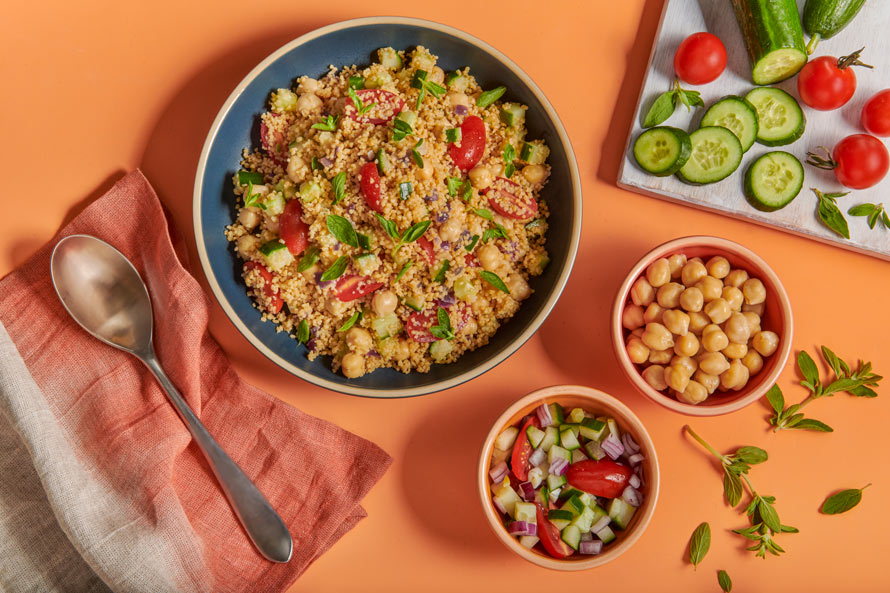 Mediterranean Couscous Salad with Chickpeas Heart-Check certified recipe