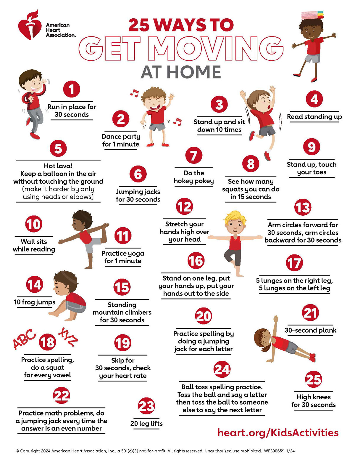 25 formas de que los niños estén activos en casa