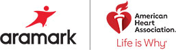 Logotipo doble de AHA Life is Why Aramark