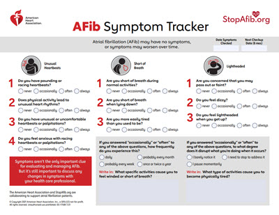 AFib symptom tracker