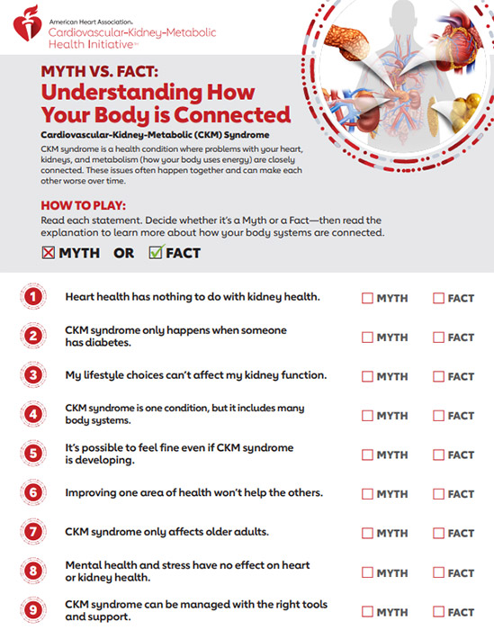 Myth vs Fact: Understanding how your body is connected fact sheet