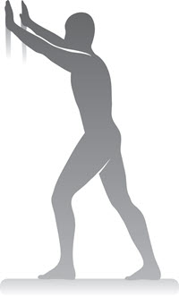 Ilustración: hombre estirando la pantorrilla