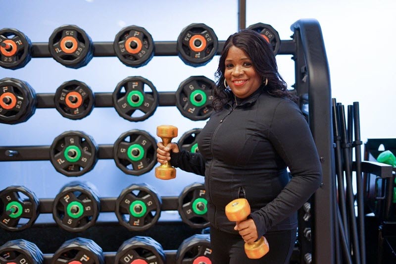 Sharon Bond lifting weights