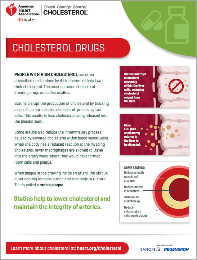 Folleto sobre medicamentos para el colesterol