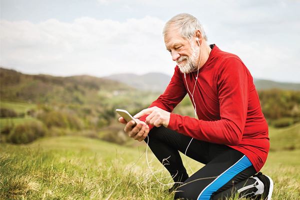  senior man listening to Cholesterol Podcast