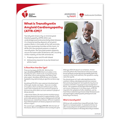 ¿Qué es la miocardiopatía amiloide por transtiretina (MC-ATTR)?