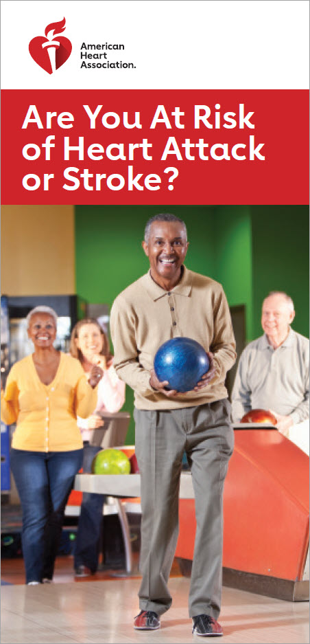 Portada del folleto Are you at risk heart attack or stroke? (¿Presenta riesgos de padecer un ataque al corazón o un derrame cerebral?)