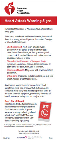 Portada del folleto Signs of a Heart Attack (Señales de un ataque al corazón)_50-1647