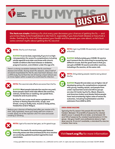 Flu myths busted infographic