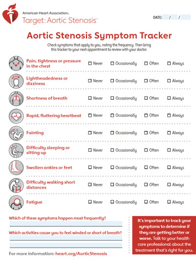 herramienta de seguimiento de síntomas de estenosis aórtica