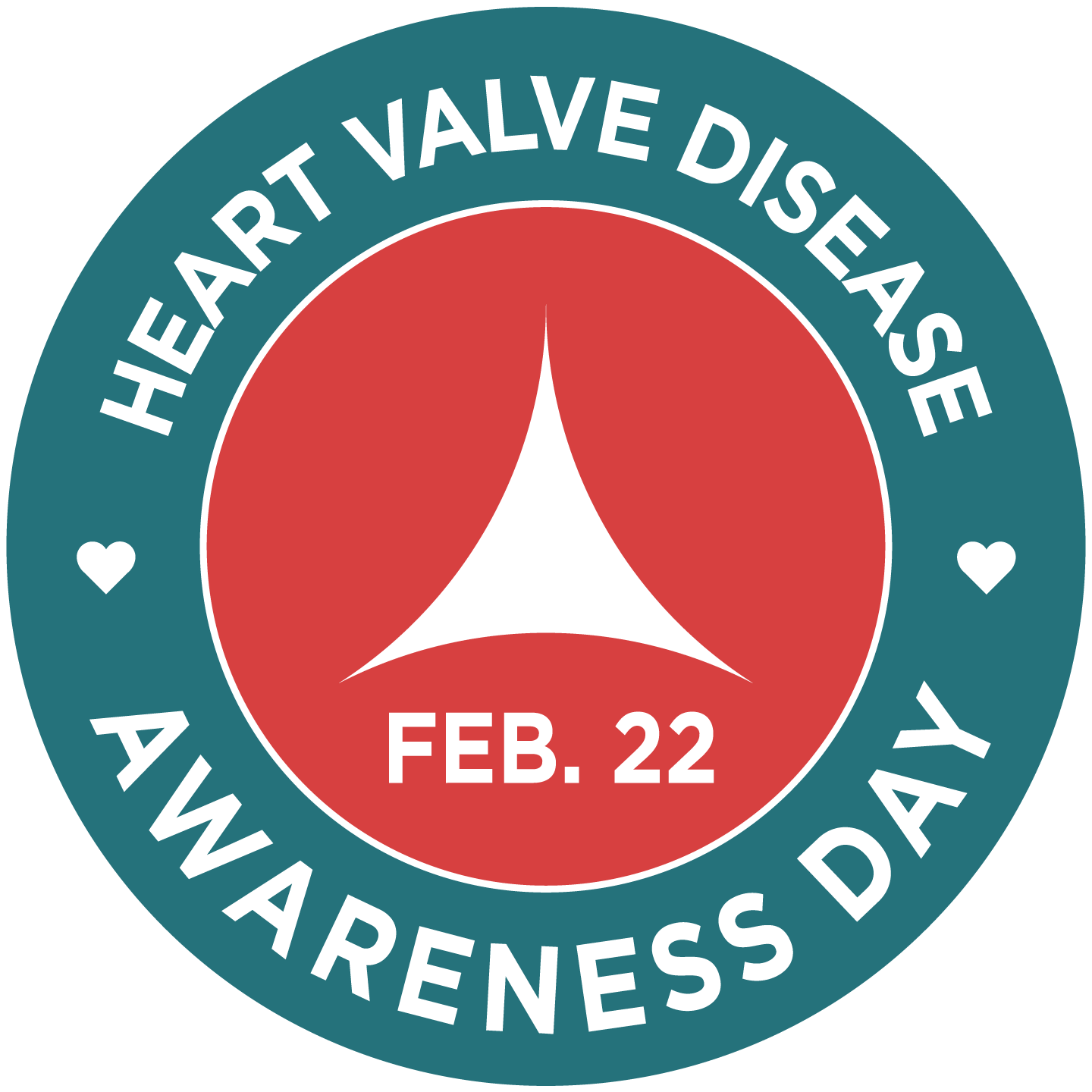 Feb 22 es el logotipo del Día de concientización sobre la enfermedad de la válvula cardíaca.
