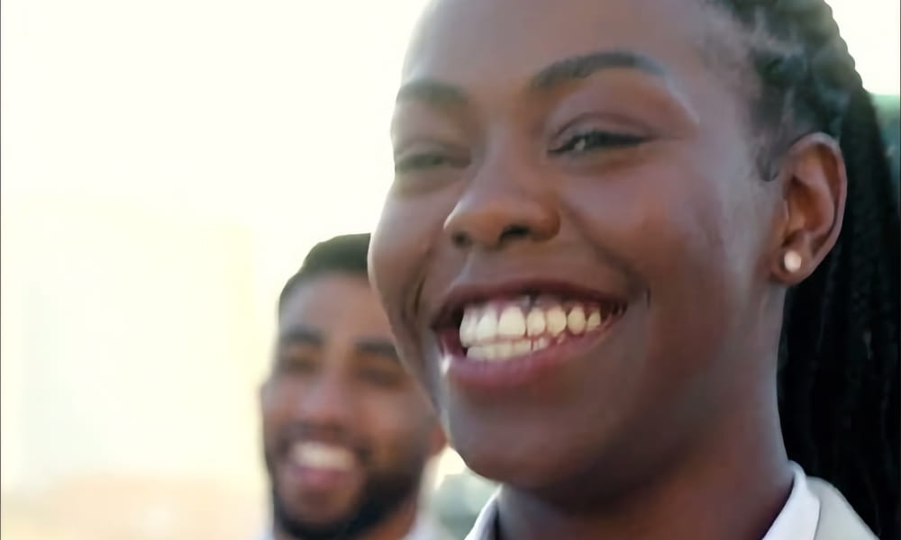 woman smiling