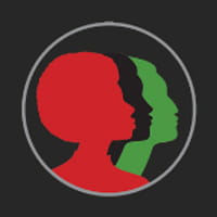 American Heart Association's Heart & Soul ERG logo graphic: overlapping silhouettes of a red, black and green bust in a circle