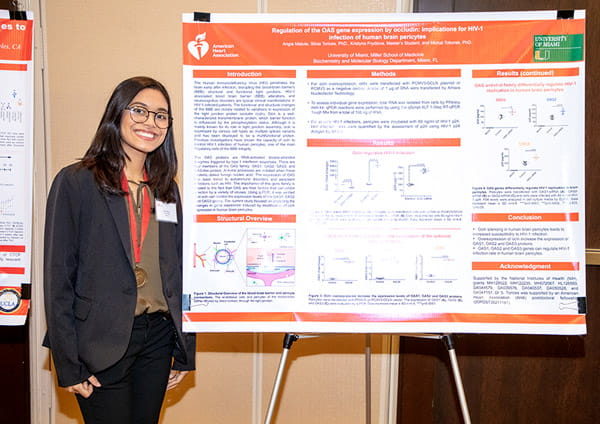 AHA's HSI Scholars Program 2021 scholar, Angie Matute, with her event presentation