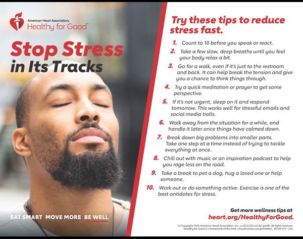 Stop stress in its tracks infographic Stop stress in its tracks infographic