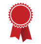 ícono de galardón rojo