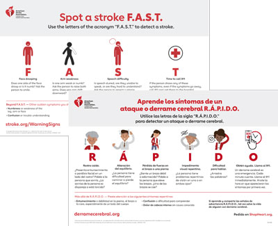 Spot a Stroke F.A.S.T. (Bilingual Poster) Go Red for Women