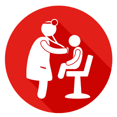 Ícono de un médico que examina a un niño
