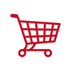 Red shopping cart icon