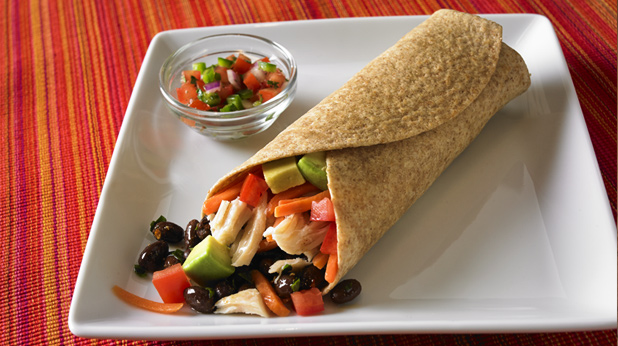 Tex-Mex Black Bean and Chicken Wrap