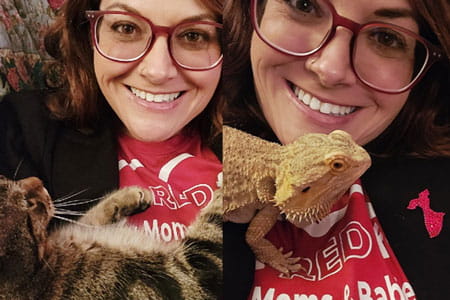 Go Red for Women Class of Survivors member Molly McGuire with her pets.