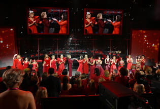 red concert dress I made every outfit for my first headlining tour- 5 outfits, 2 variations each (every show had an outfit change) so I will be accepting your applause at this time The