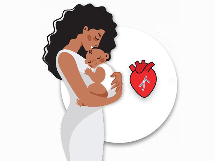 Illustration of a mom holding an infant
