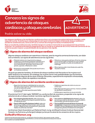 Señales de aviso de ataque cardíaco y derrame cerebral