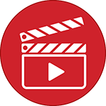 film clapperboard with play symbol, icon