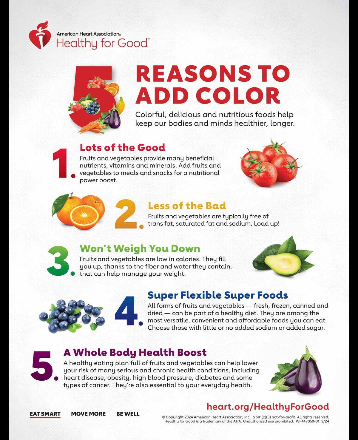 Infografía de Cinco razones para añadir color