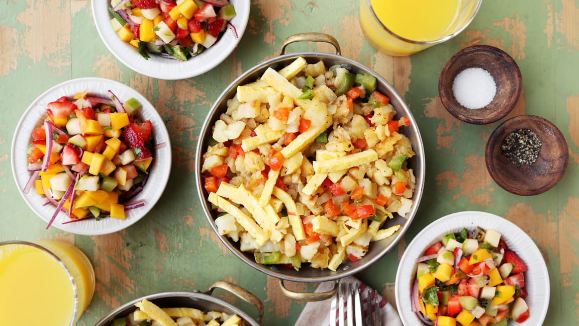 Crispy Southwest Home Fries with Fresh Fruit Salsa