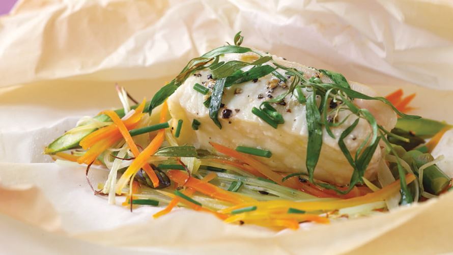 Herbed Halibut and Spring Vegs Herbed Halibut and Spring Vegs