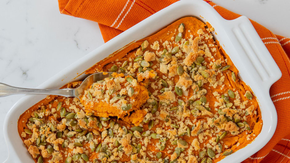 Maple Syrup Glazed Sweet Potato Casserole