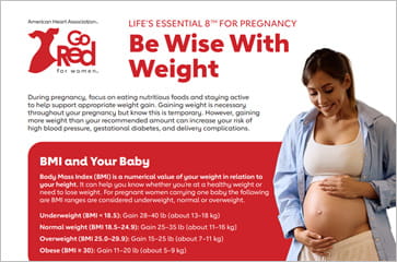 cropped thumbnail of Life's Essential 8 Pregnancy - Be Wise with Weight PDF
