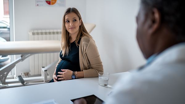 Pregnancy woman at a checkup with her doctor
